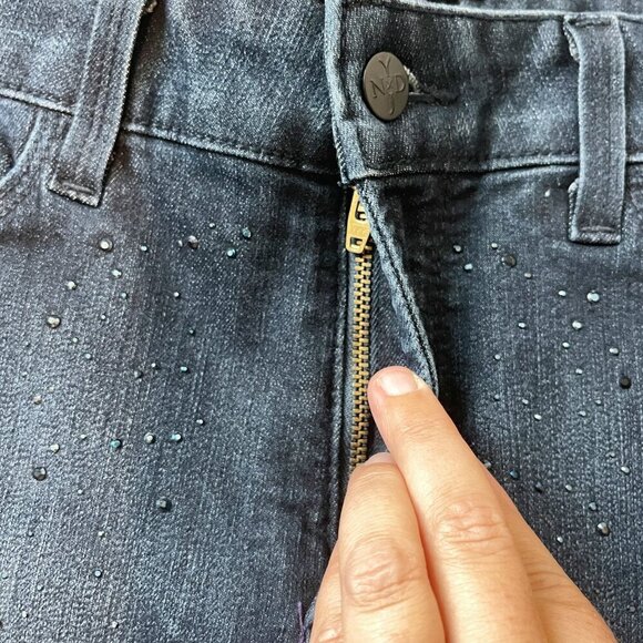NYDJ Jeans Womens Sz 10 Bootcut Embellished Demin Mid Rise Stretch Lift Tuck - Picture 5 of 16